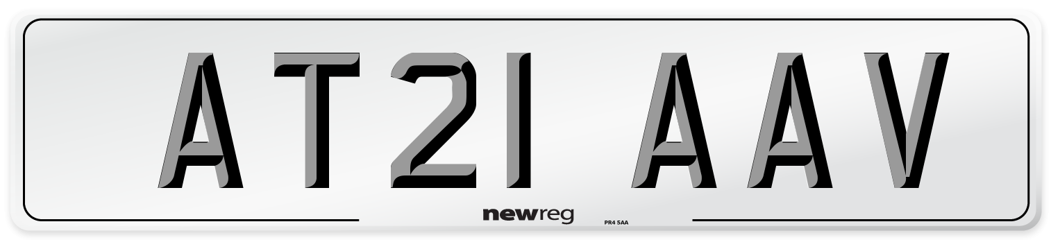 AT21 AAV Number Plate from New Reg